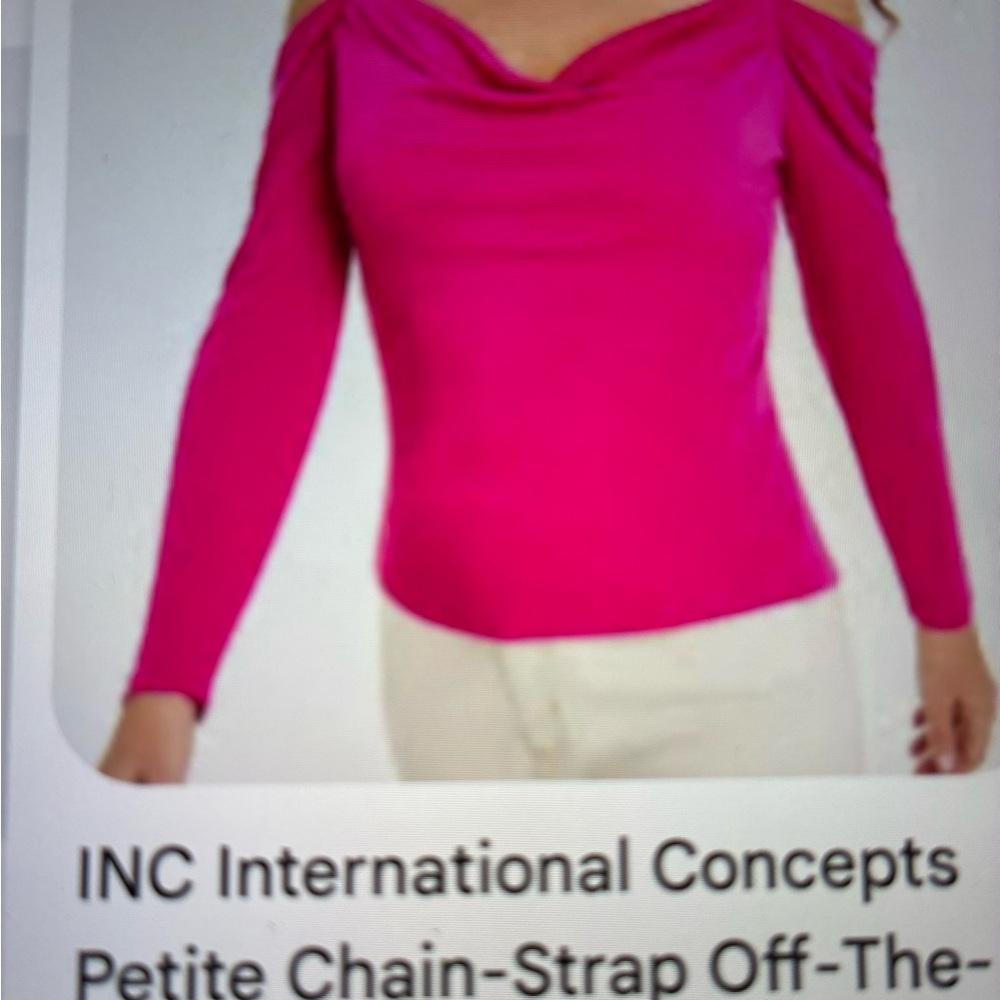 INC International Concepts Fuchsia Off-Shoulder Sweater
